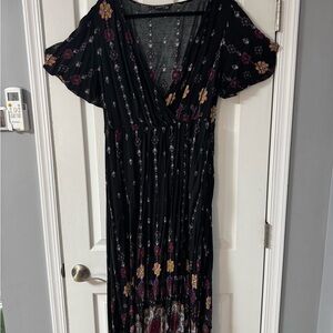 BloomChic Black and Purple Floral Maxi Dress